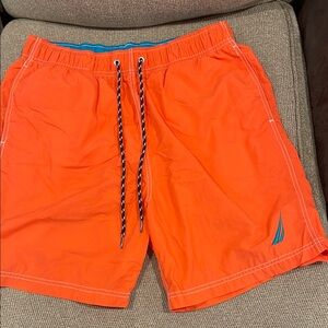 Nautica Orange Swim Trunks with Quick-Dry Fabric